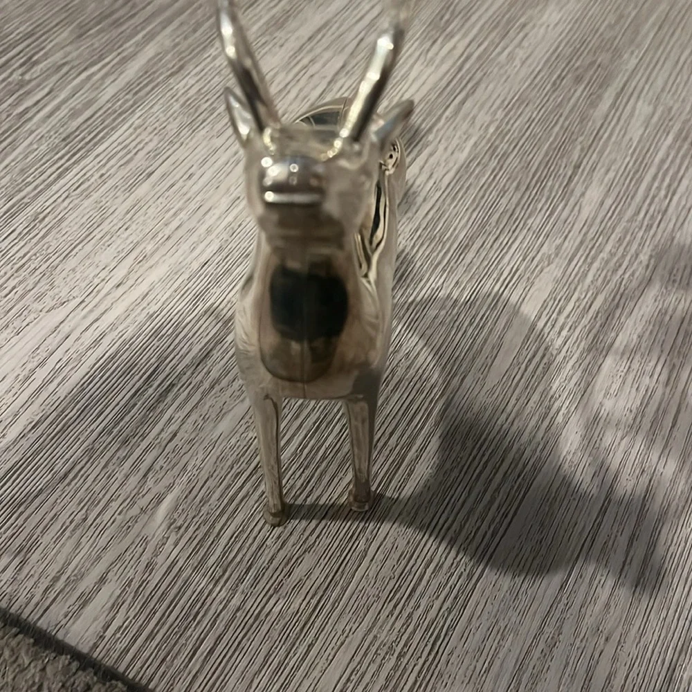 Vintage Williams Sonoma silver reindeer candle holder